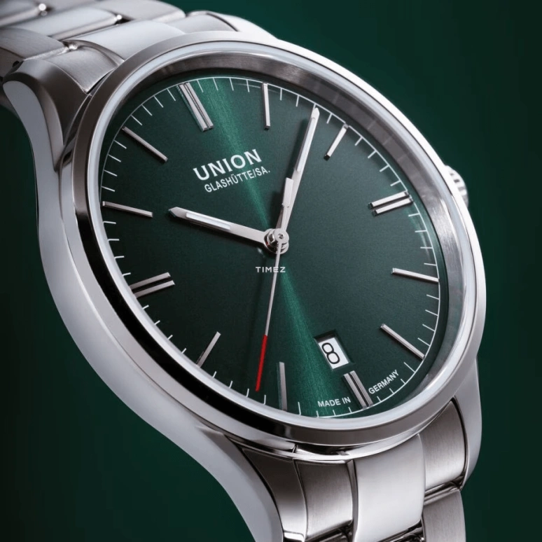 UNION,VIRO 39mm,39mm,Stainless Steel,Green,Automatic,Day,60hours,D017,D017.407.11.091.00