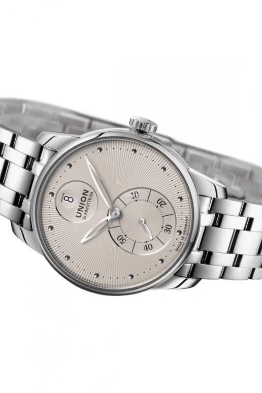 UNION,SERIS 36mm,36mm,Stainless Steel,Stainless Steel,Champagne,Automatic,Day,Sapphire,Glass,D013,D013.228.11.021.00