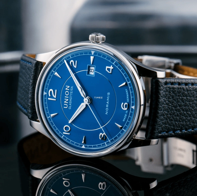 UNION,NORAMIS 40mm,40mm,Stainless Steel,Blue,Automatic,Day,60hours,D016,D016.407.16.047.00