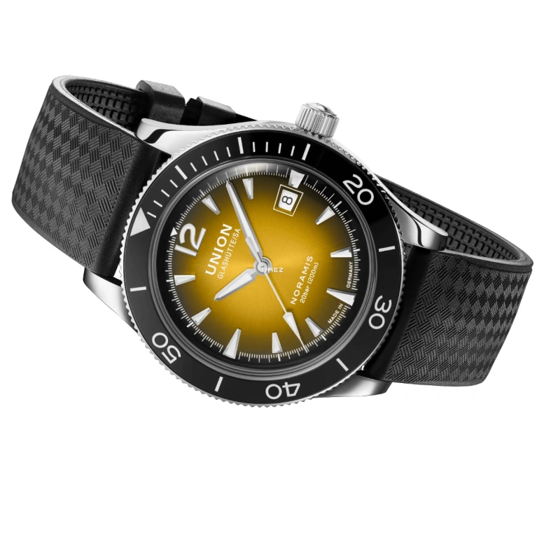 UNION,NORAMIS 42mm,42mm,Stainless Steel,Yellow,Automatic,Day,60hours,D012,D012.907.17.367.00