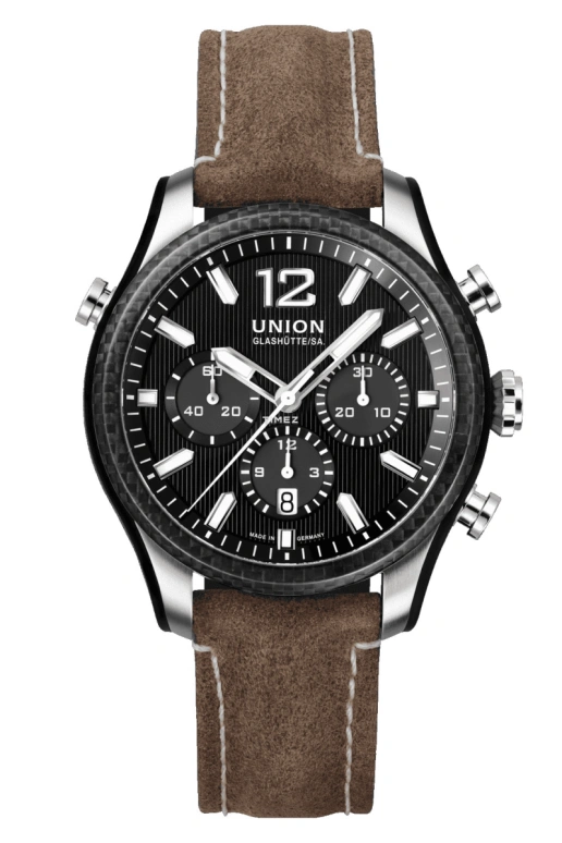 UNION,BELISAR 44mm,44mm,Stainless Steel,Black,Automatic,Chronograph,Day,D009,D009.927.26.207.00