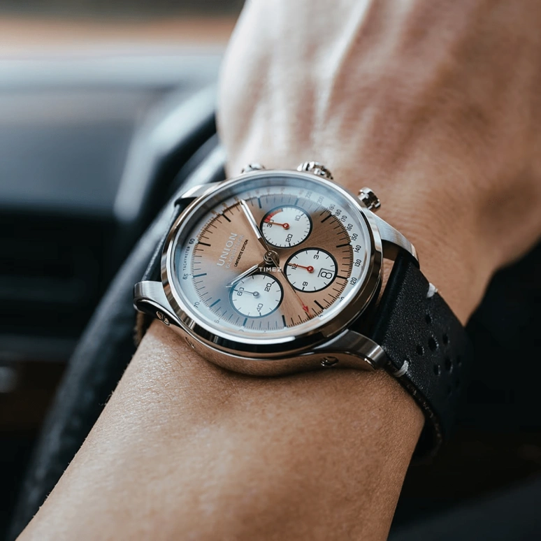 UNION,BELISAR 44mm,44mm,Stainless Steel,Brown,Automatic,Chronograph,Day,D009,D009.427.16.290.09