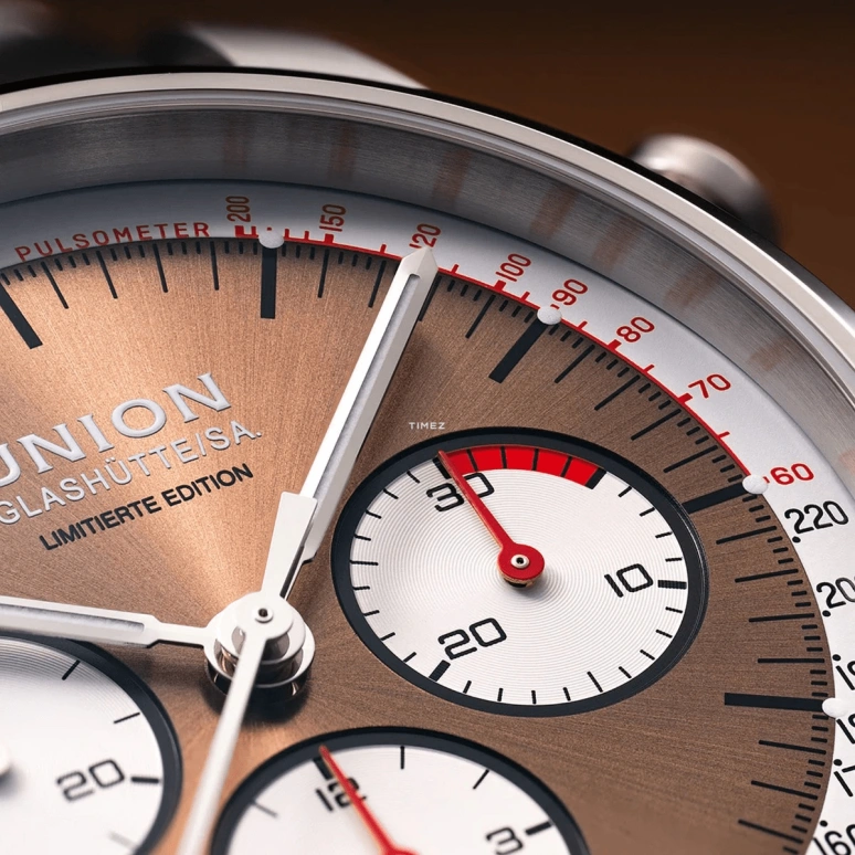 UNION,BELISAR 44mm,44mm,Stainless Steel,Brown,Automatic,Chronograph,Day,D009,D009.427.16.290.09