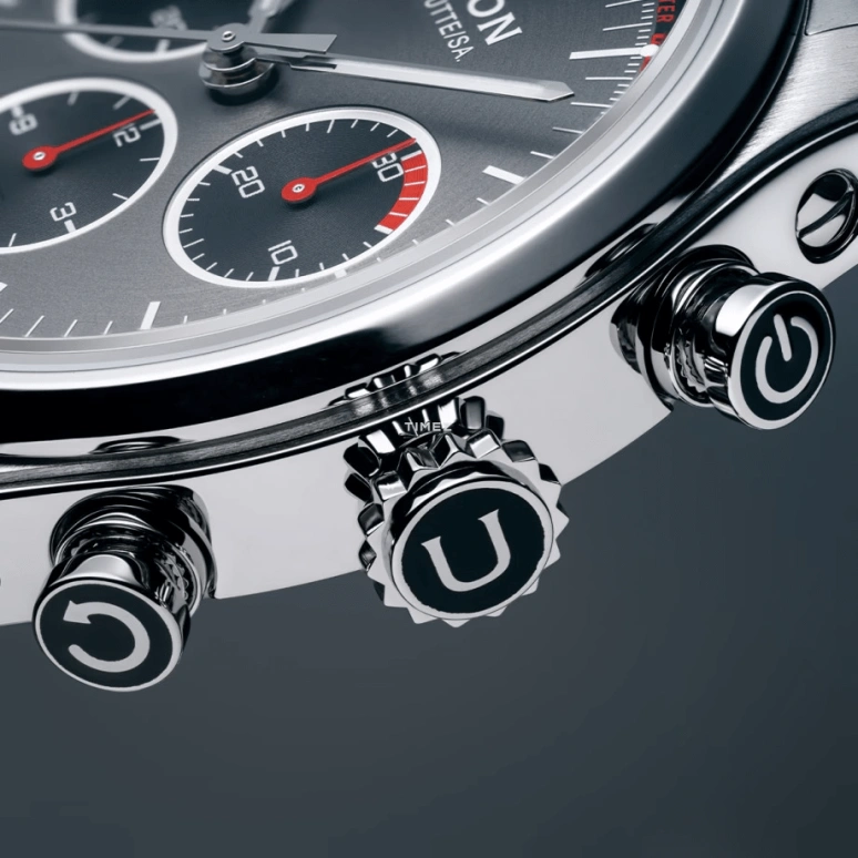 UNION,BELISAR 44mm,44mm,Stainless Steel,Black,Grey,Automatic,Chronograph,Day,D009,D009.427.11.082.00