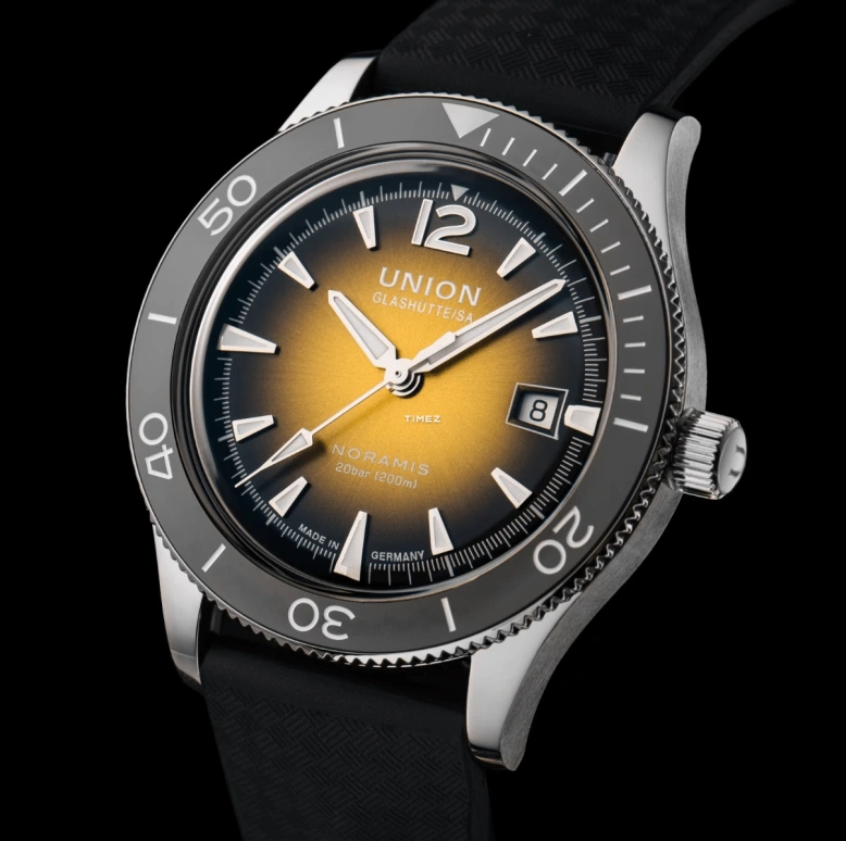 UNION,NORAMIS 42mm,42mm,Stainless Steel,Yellow,Automatic,Day,60hours,D012,D012.907.17.367.00