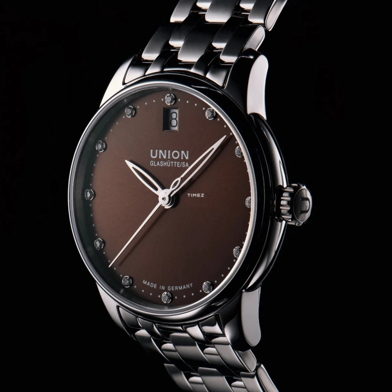 UNION,SERIS 33mm,33mm,Stainless Steel,Brown,Automatic,Day,60hours,D013,D013.207.11.296.00