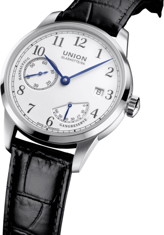 UNION,1893 41mm,41mm,Stainless Steel,Stainless Steel,White,Handwound,Day,Power Reserve Indicator,D007,D007.456.16.017.00