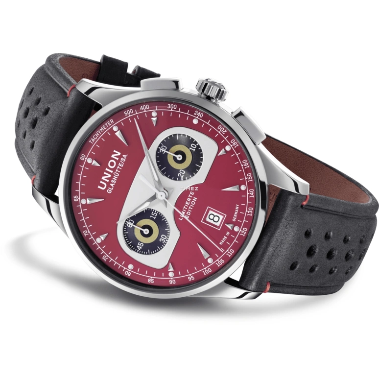UNION,NORAMIS 42mm,42mm,Stainless Steel,Stainless Steel,Red,Pink,Automatic,Chronograph,Day,D008,D008.427.16.421.09