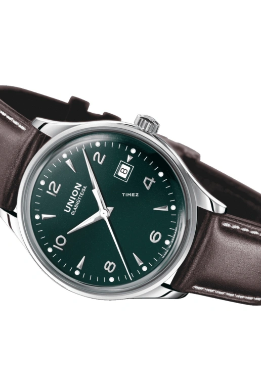 UNION,NORAMIS 40mm,40mm,Stainless Steel,Stainless Steel,Green,Automatic,Day,Sapphire,Crystal Glass,D012,D012.407.16.097.00