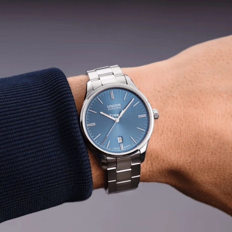 UNION,VIRO 39mm,39mm,Stainless Steel,Blue,Automatic,Day,60hours,D017,D017.407.11.041.00