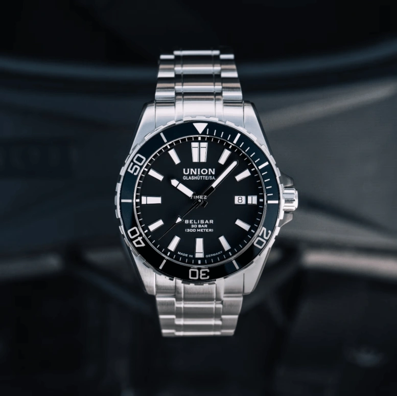 UNION,BELISAR 42mm,42mm,Stainless Steel,Black,Automatic,Day,60hours,D014,D014.907.11.051.00
