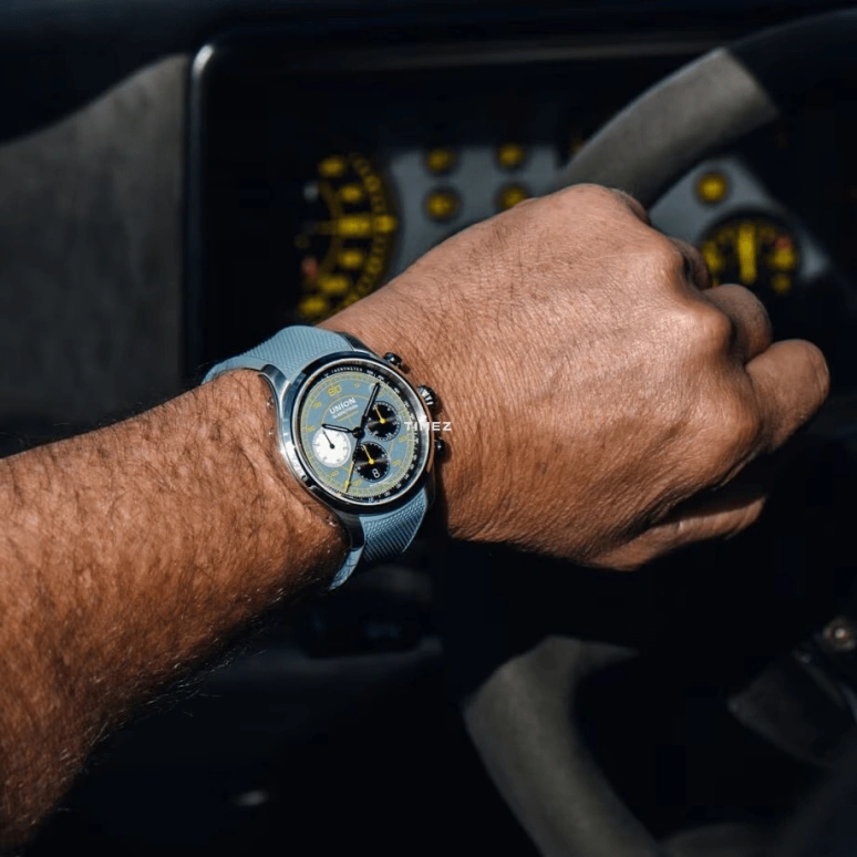 UNION,BELISAR 44mm,44mm,Stainless Steel,Sky Blue,Automatic,Chronograph,Day,D009,D009.427.17.042.09