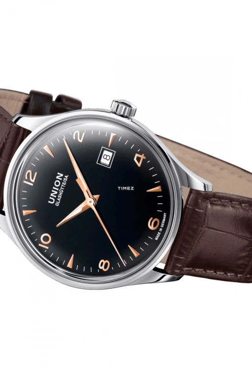 UNION,NORAMIS 40mm,40mm,Stainless Steel,Stainless Steel,Black,Automatic,Day,Sapphire,D012,D012.407.16.057.01