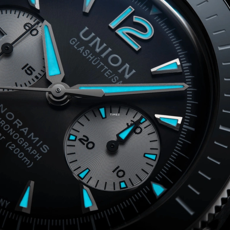 UNION,NORAMIS 43mm,43mm,Stainless Steel,Smoky Gray,Automatic,Chronograph,Day,D012,D012.927.18.057.00