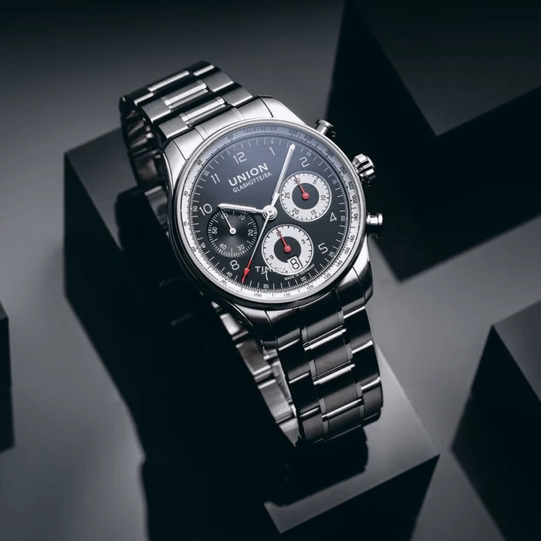 UNION,BELISAR 40mm,40mm,Stainless Steel,Black,Automatic,Chronograph,Day,D009,D009.227.11.052.00