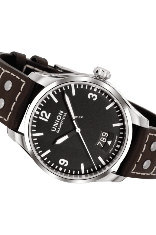 UNION,BELISAR 41mm,41mm,Stainless Steel,Stainless Steel,Black,Automatic,Day,Sapphire,Crystal Glass,D002,D002.607.16.057.00