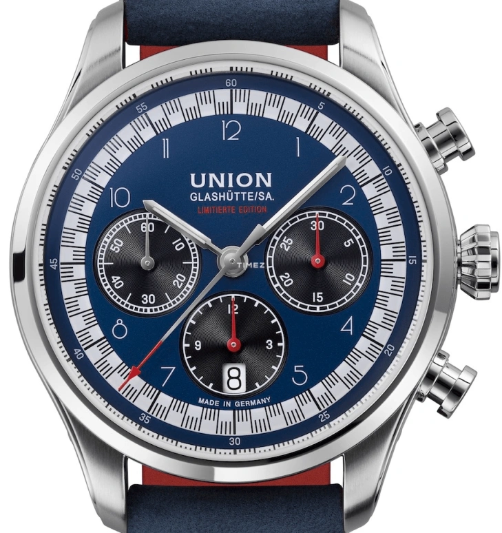 UNION,BELISAR 44mm,44mm,Stainless Steel,Stainless Steel,Blue,Automatic,Chronograph,Day,D009,D009.427.16.042.09
