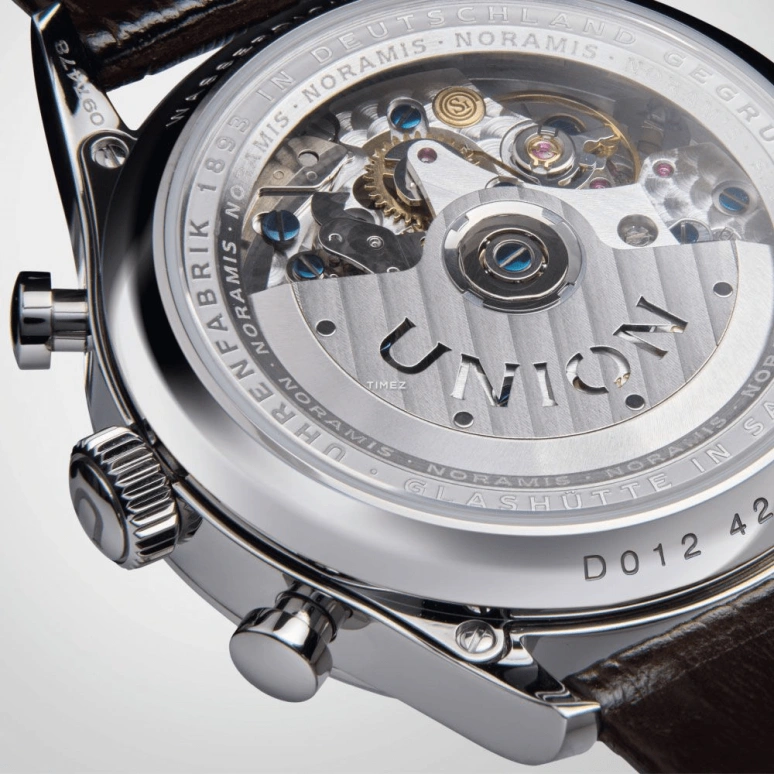 UNION,NORAMIS 42mm,42mm,Stainless Steel,Silver,Grey,Automatic,Chronograph,Day,D012,D012.427.16.032.00