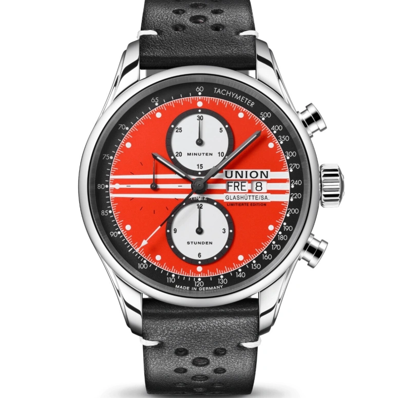 UNION,VIRO 44mm,44mm,Stainless Steel,Red,Automatic,Chronograph,Date,Big Date,D011,D011.414.16.420.09