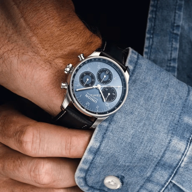 UNION,BELISAR 40mm,40mm,Stainless Steel,Blue,Automatic,Chronograph,Day,D009,D009.227.16.042.00