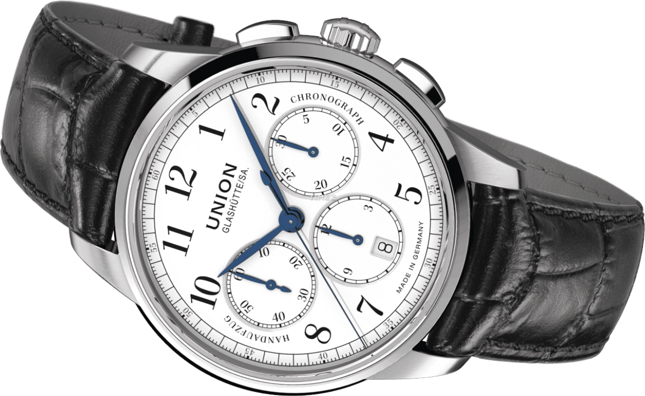 UNION,1893 42mm,42mm,Stainless Steel,Stainless Steel,White,Handwound,Chronograph,Day,D007,D007.459.16.017.00