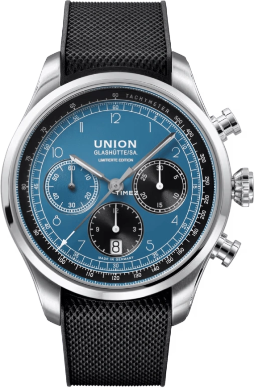 UNION,BELISAR 44mm,44mm,Stainless Steel,Blue,Automatic,Chronograph,Day,D009,D009.427.11.052.09
