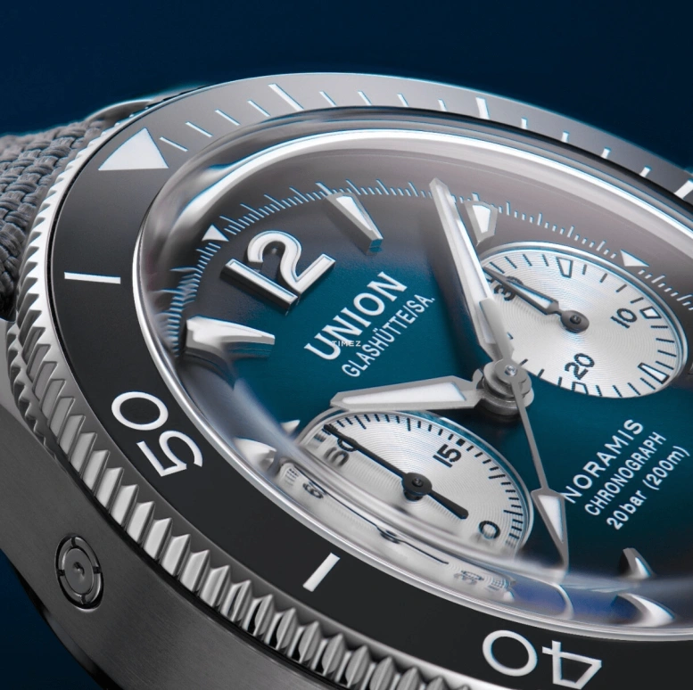 UNION,NORAMIS 43mm,43mm,Stainless Steel,Green,Automatic,Chronograph,Day,D012,D012.927.18.097.00