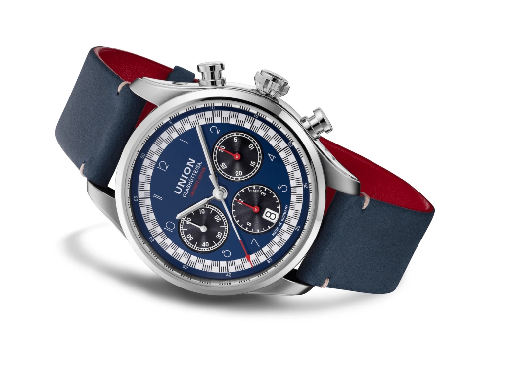 UNION,BELISAR 44mm,44mm,Stainless Steel,Stainless Steel,Blue,Automatic,Chronograph,Day,D009,D009.427.16.042.09