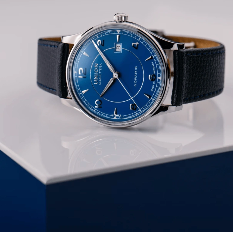 UNION,NORAMIS 40mm,40mm,Stainless Steel,Blue,Automatic,Day,60hours,D016,D016.407.16.047.00