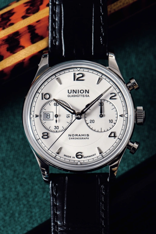 UNION,NORAMIS 42mm,42mm,Stainless Steel,Stainless Steel,White,Automatic,Chronograph,Day,D012,D012.427.16.017.00