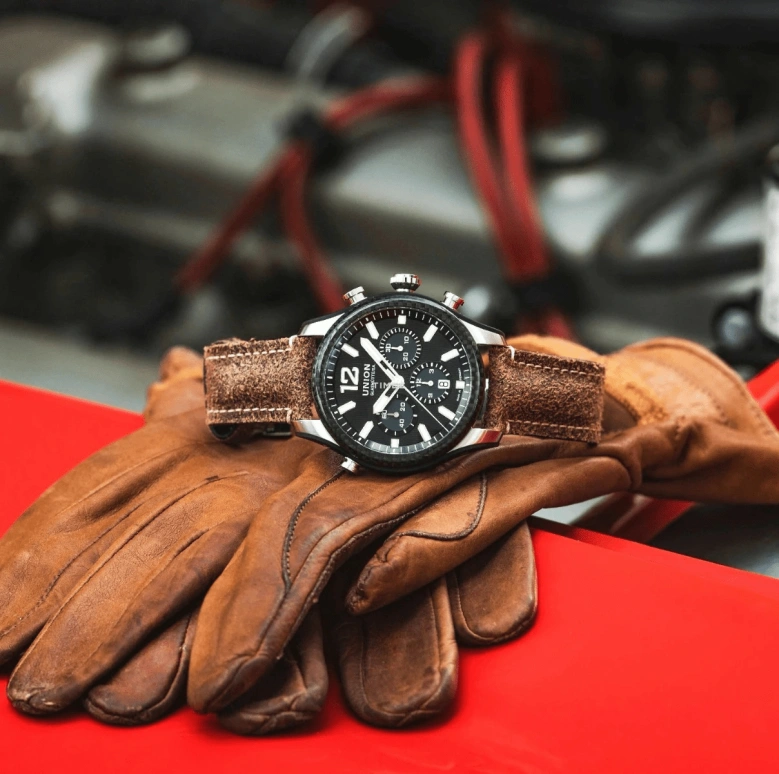 UNION,BELISAR 44mm,44mm,Stainless Steel,Black,Automatic,Chronograph,Day,D009,D009.927.26.207.02