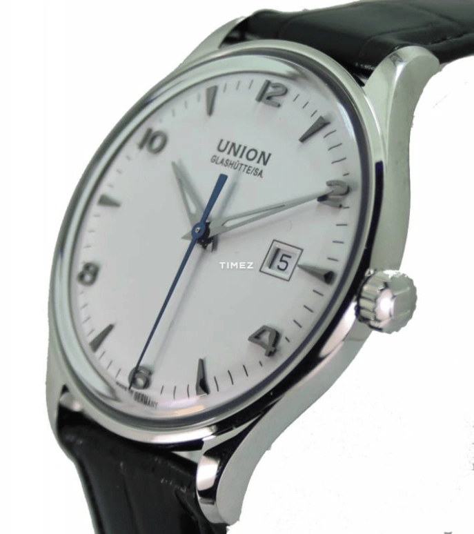 UNION,NORAMIS 40mm,40mm,Stainless Steel,Stainless Steel,White,Automatic,Day,Sapphire,D012,D012.407.16.017.00