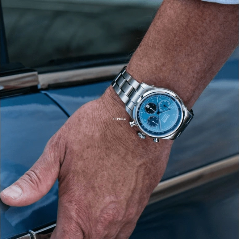 UNION,BELISAR 44mm,44mm,Stainless Steel,Blue,Automatic,Chronograph,Day,D009,D009.427.11.052.09