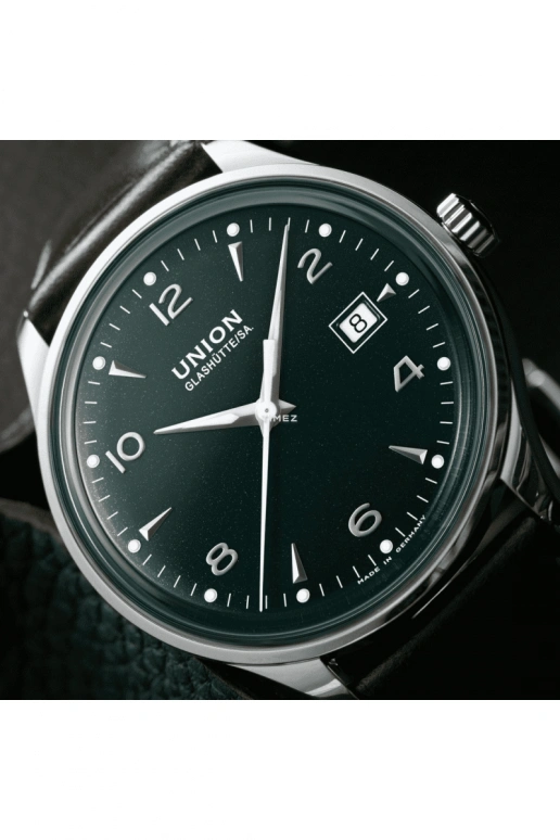UNION,NORAMIS 40mm,40mm,Stainless Steel,Stainless Steel,Green,Automatic,Day,Sapphire,Crystal Glass,D012,D012.407.16.097.00