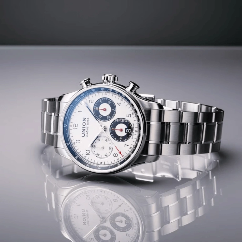 UNION,BELISAR 40mm,40mm,Stainless Steel,White,Automatic,Chronograph,Day,D009,D009.227.11.012.00
