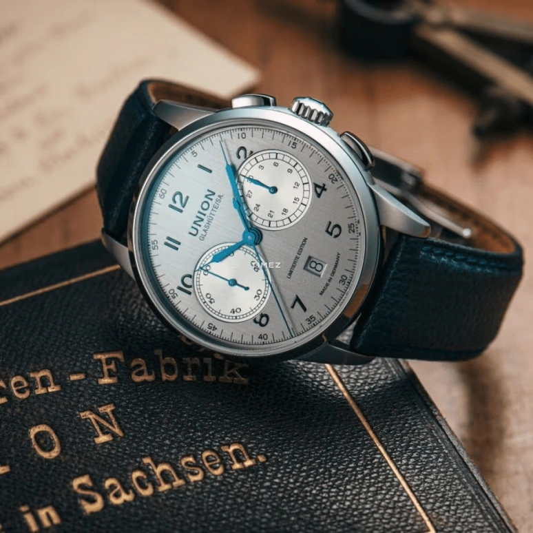 UNION,1893 42mm,42mm,Stainless Steel,Silver,Handwound,Chronograph,Day,D007,D007.459.16.032.09