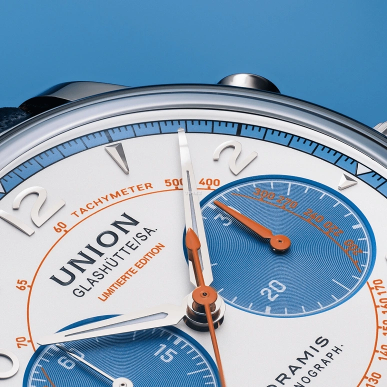 UNION,NORAMIS 42mm,42mm,Stainless Steel,White,Blue,Automatic,Chronograph,Day,D012,D012.427.16.017.09