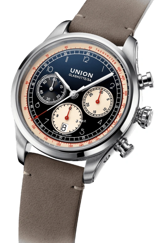 UNION,BELISAR 44mm,44mm,Stainless Steel,Stainless Steel,Black,Automatic,Chronograph,Day,D009,D009.427.16.052.00