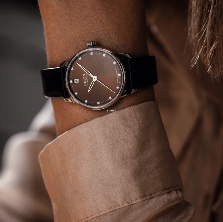 UNION,SERIS 33mm,33mm,Stainless Steel,Brown,Automatic,Day,60hours,D013,D013.207.11.296.00