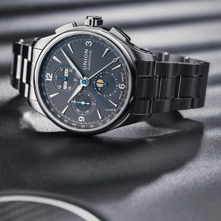 UNION,BELISAR 42mm,42mm,Stainless Steel,Grey,Automatic,Chronograph,Moonphase,Month,Date,65hours,In-house Caliber,D014,D014.425.11.087.00