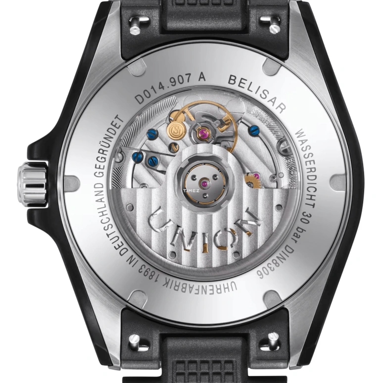 UNION,BELISAR 42mm,42mm,Stainless Steel,Black,Automatic,Day,60hours,D014,D014.907.11.051.00