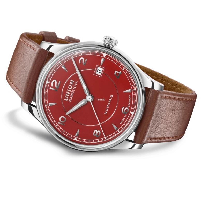 UNION,NORAMIS 40mm,40mm,Stainless Steel,Red,Automatic,Day,60hours,D016,D016.407.16.427.00