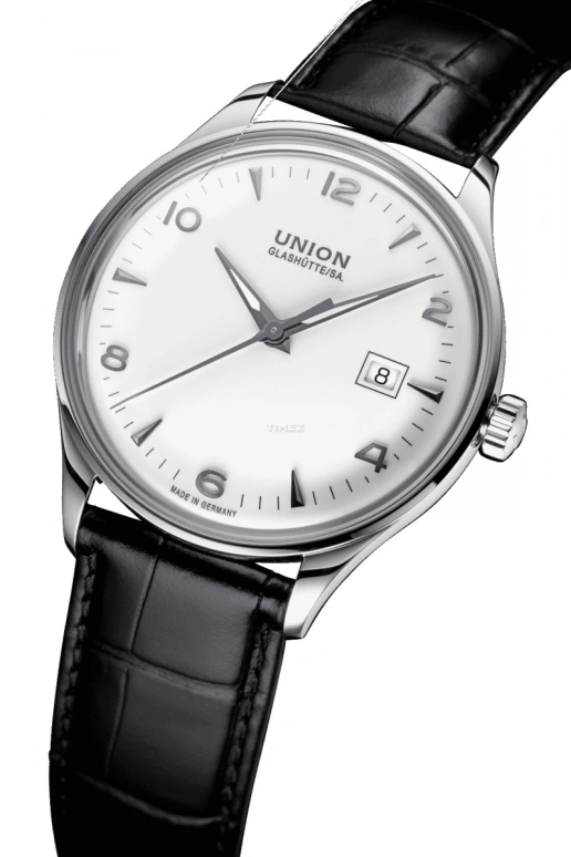 UNION,NORAMIS 40mm,40mm,Stainless Steel,Stainless Steel,White,Automatic,Day,Sapphire,D012,D012.407.16.017.00