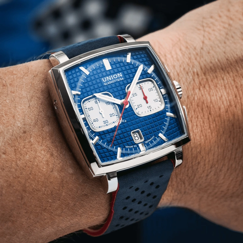 UNION,AVERIN 41mm,41mm,Stainless Steel,Blue,Automatic,Chronograph,Day,D015,D015.527.16.041.00