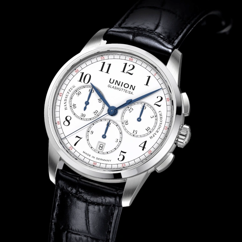UNION,1893 42mm,42mm,Stainless Steel,Stainless Steel,White,Handwound,Chronograph,Day,D007,D007.459.16.017.00