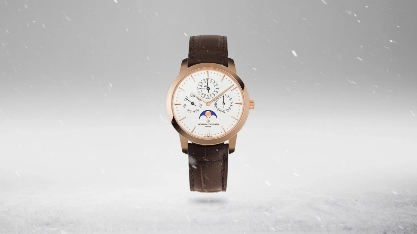 Vacheron Constantin,Patrimony 41mm,41mm,Pink Gold,Silver,Automatic,Moonphase,Perpetual Calendar,Leap Year,Month,40hours,In-house Caliber,43175,43175/000R-9687