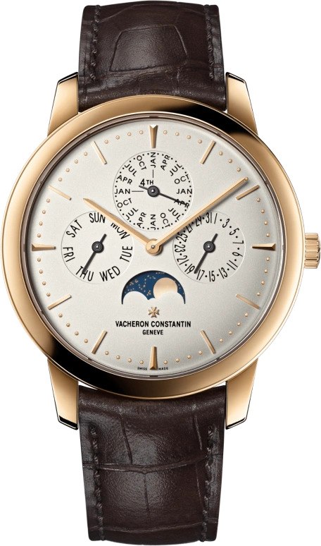 Vacheron Constantin,Patrimony 41mm,41mm,Pink Gold,Silver,Automatic,Moonphase,Perpetual Calendar,Leap Year,Month,40hours,In-house Caliber,43175,43175/000R-9687