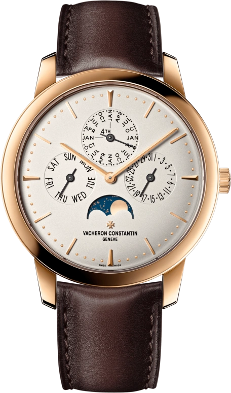 Vacheron Constantin,Patrimony 41mm,41mm,Pink Gold,Silver,Automatic,Moonphase,Perpetual Calendar,Leap Year,Month,40hours,In-house Caliber,43175,43175/000R-9687