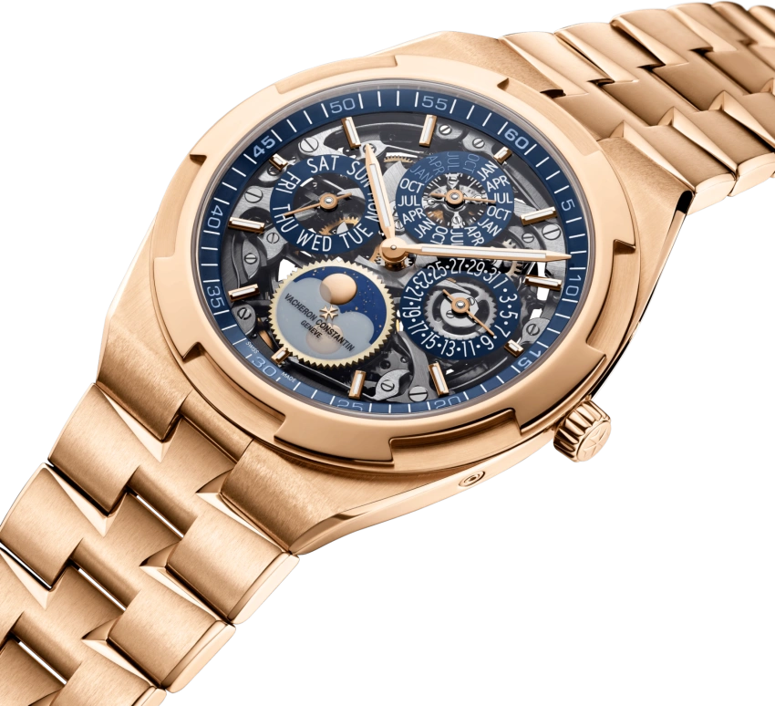 Vacheron Constantin,Overseas 41.50mm,41.50mm,Pink Gold,Skeleton,Automatic,Moonphase,Perpetual Calendar,Leap Year,Month,40hours,In-house Caliber,4300V,4300V/120R-B642