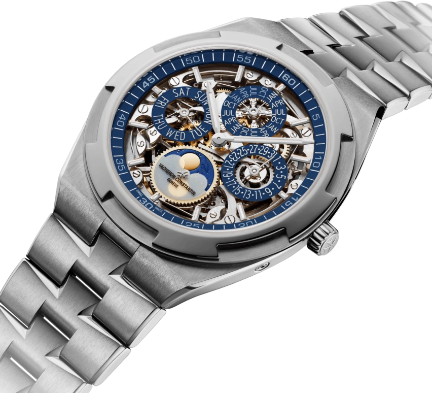 Vacheron Constantin,Overseas 41.50mm,41.50mm,White Gold,Skeleton,Automatic,Moonphase,Perpetual Calendar,Leap Year,Month,40hours,In-house Caliber,4300V,4300V/120G-B946